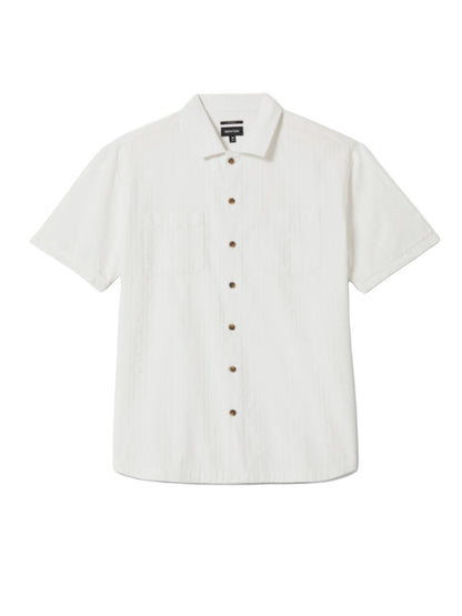 Vintage Jacquard Stripe Short Sleeve Shirt - Off White