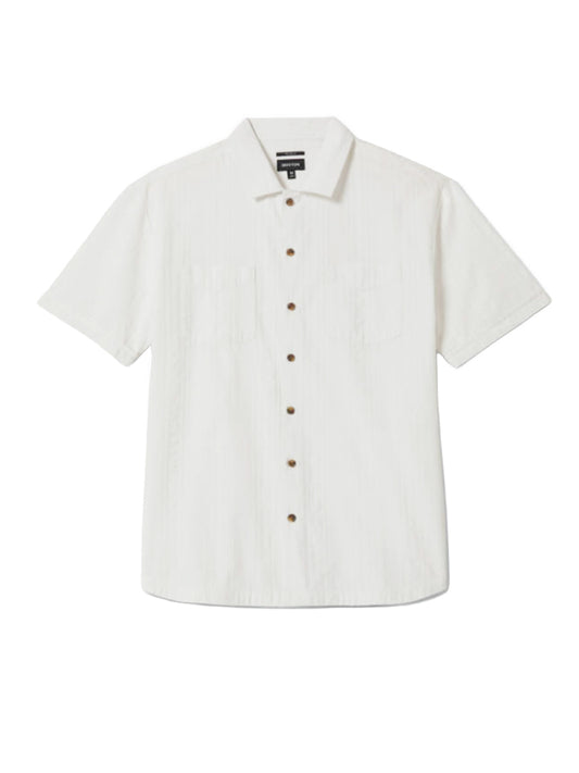 Vintage Jacquard Stripe Short Sleeve Shirt - Off White