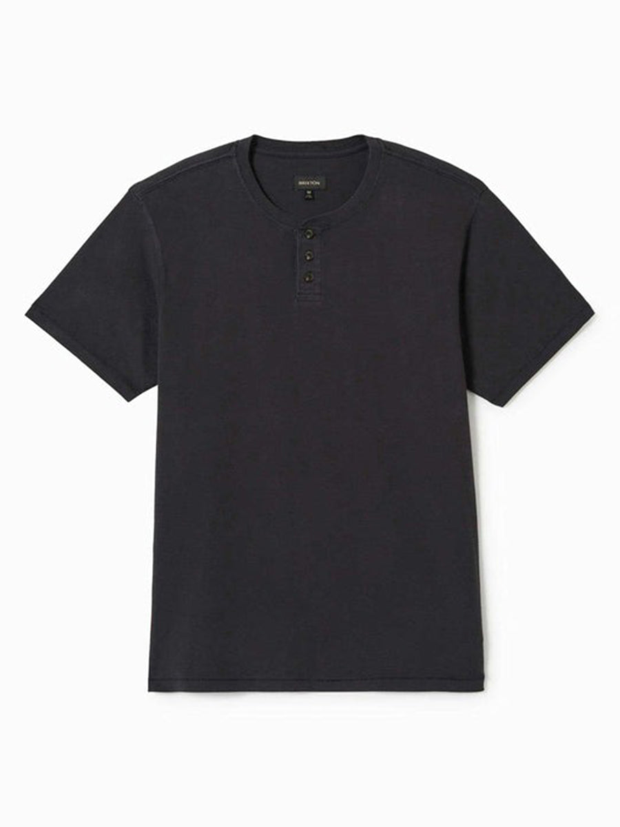 Vintage Short Sleeve Henley - Black Sol