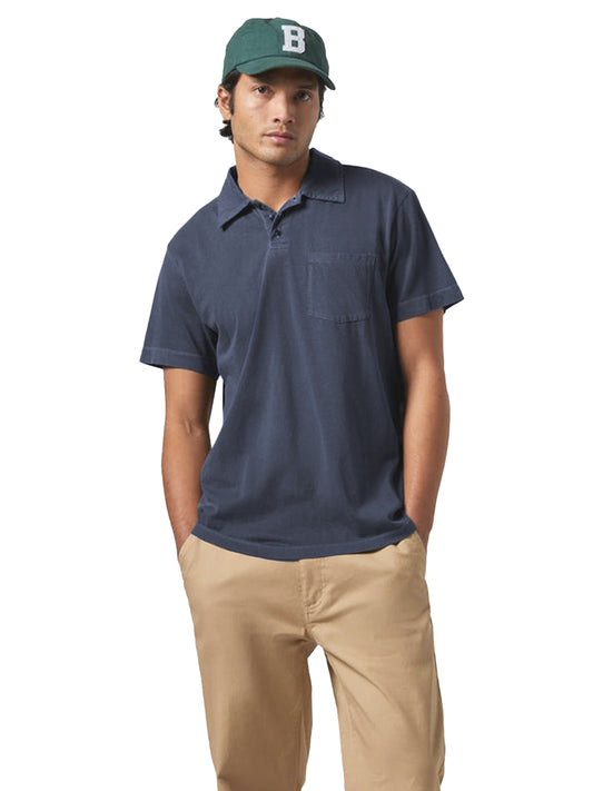 Knit Short Sleeve Polo - Vintage Navy