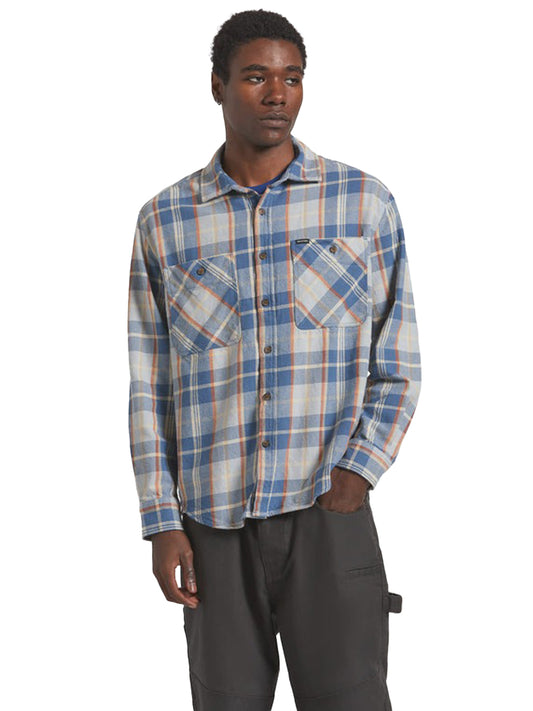 Vintage Wash Flannel - Blue & Orange
