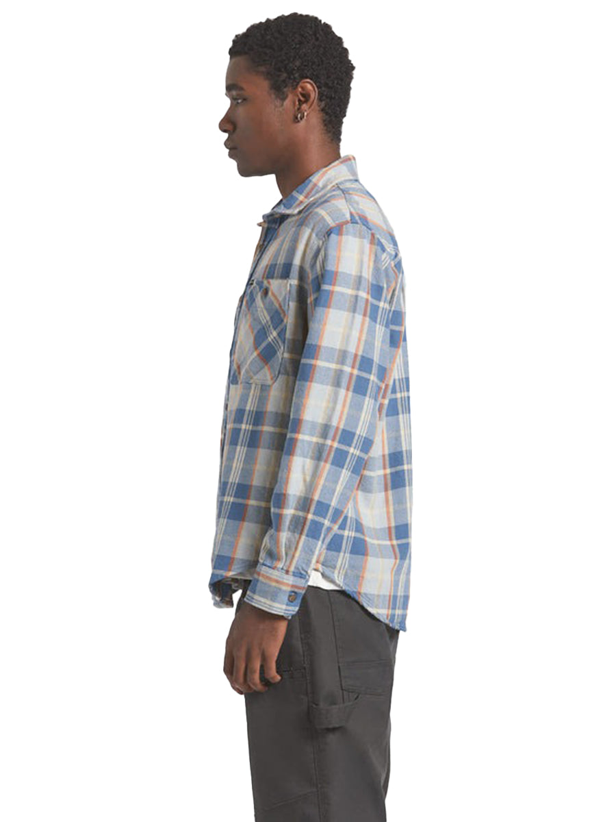 Vintage Wash Flannel - Blue & Orange