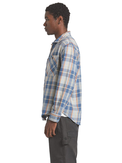 Vintage Wash Flannel - Blue & Orange