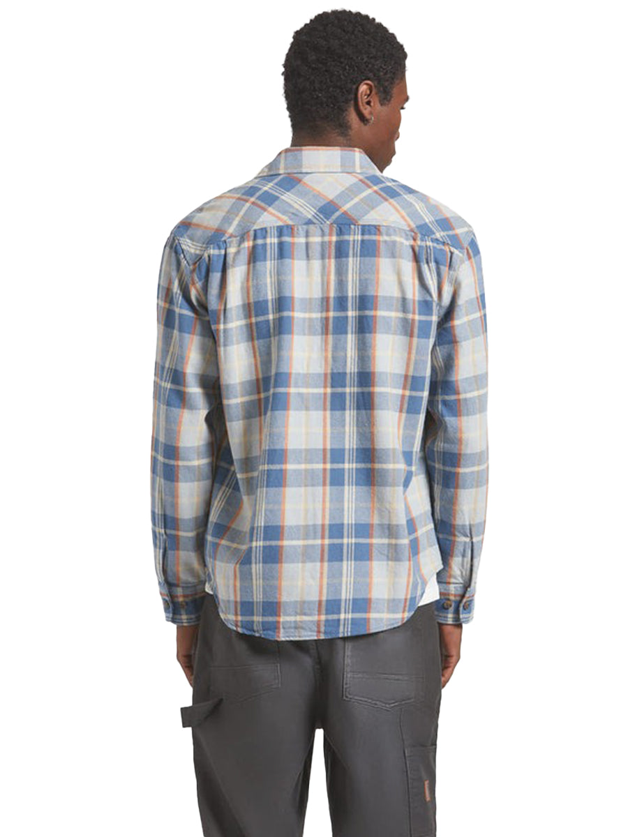 Vintage Wash Flannel - Blue & Orange
