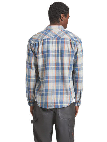 Vintage Wash Flannel - Blue & Orange