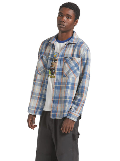 Vintage Wash Flannel - Blue & Orange