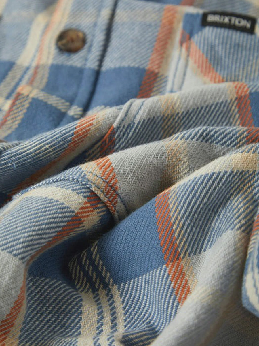 Vintage Wash Flannel - Blue & Orange