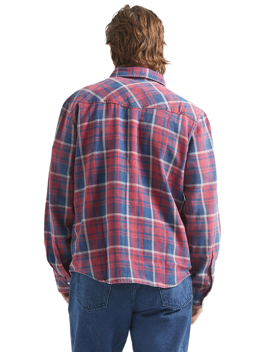 Waylon Lightweight Overshirt - Denim Plaid