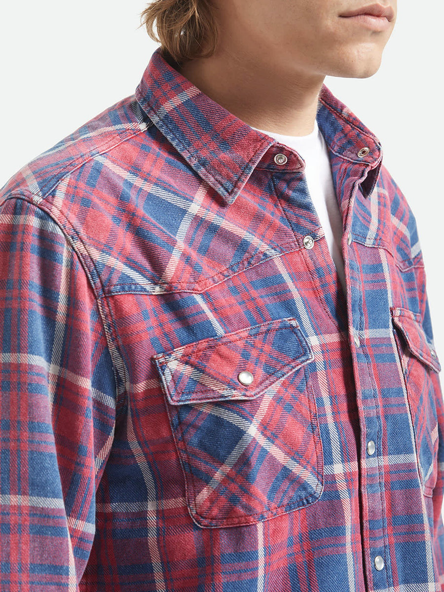 Waylon Lightweight Overshirt - Denim Plaid