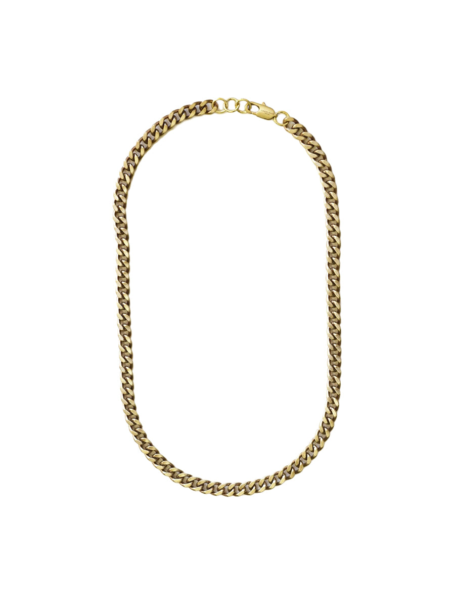 9mm Brass Curb Chain Necklace - 20"