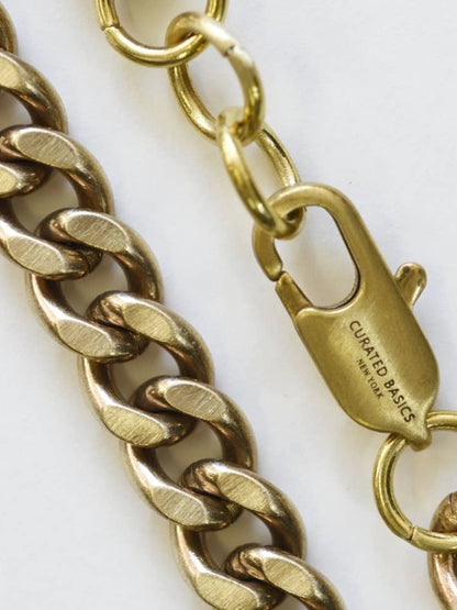 9mm Brass Curb Chain Necklace - 20"