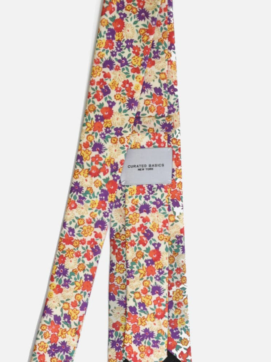 Floral Cotton Tie - English Wildflower