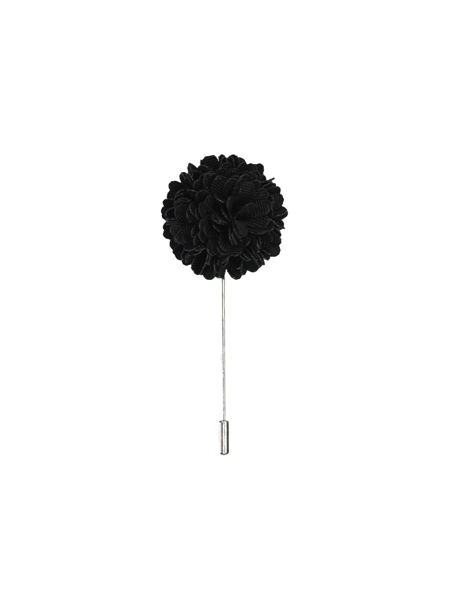 Floral Lapel Pin - Black