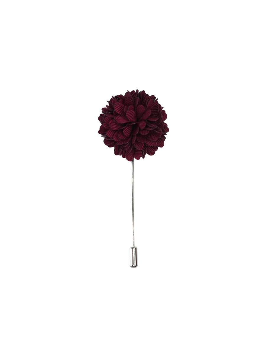 Floral Lapel Pin - Burgundy