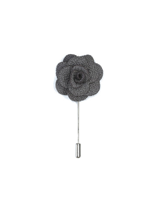 Floral Lapel Pin - Grey