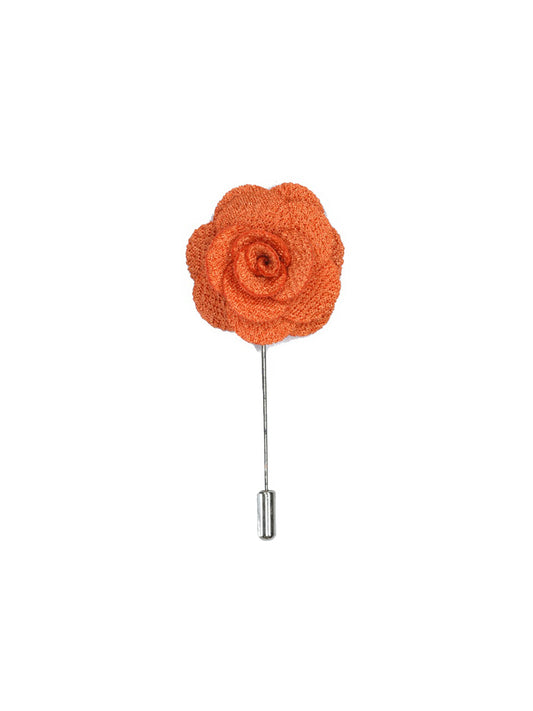 Floral Lapel Pin - Orange