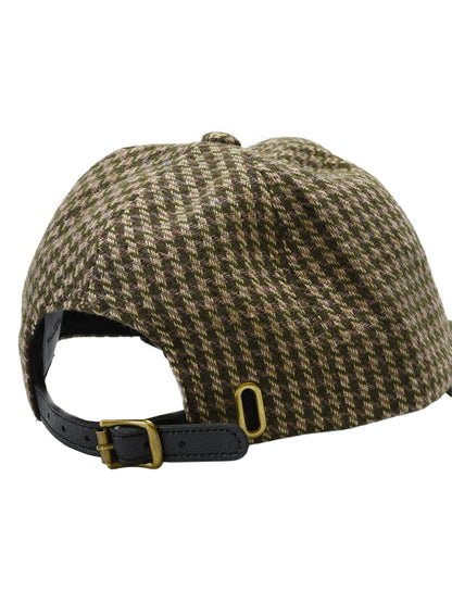 Houndstooth & Suede Baseball Hat