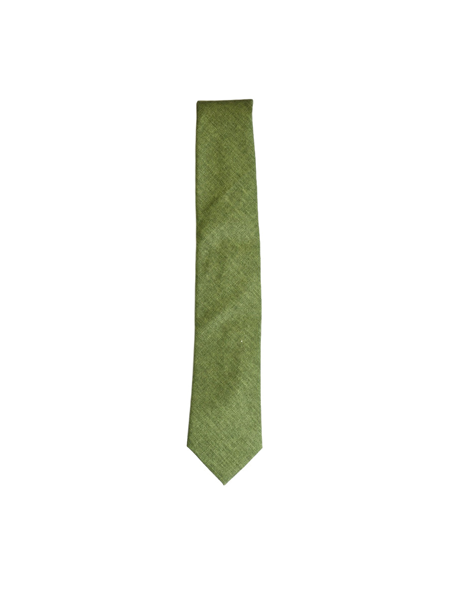 Linen Tie - Moss Green