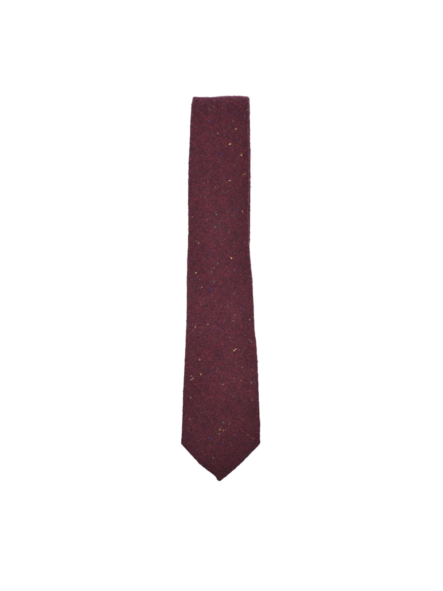 Speckled Wool Tie - Burgundy