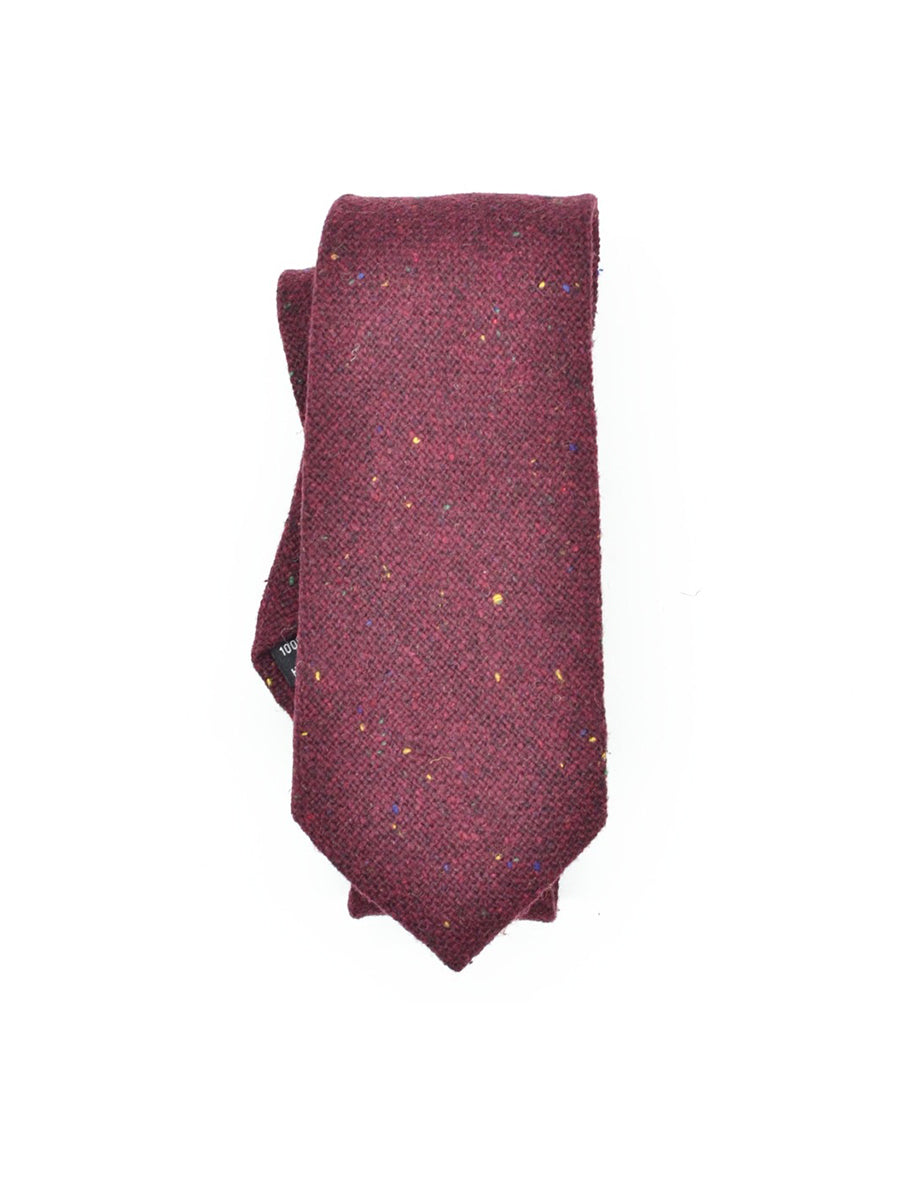Speckled Wool Tie - Burgundy