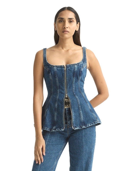 Cocoon Bustier Top - Flat Blue