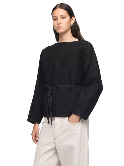 Denim Wrap Sweatshirt - One Year Black