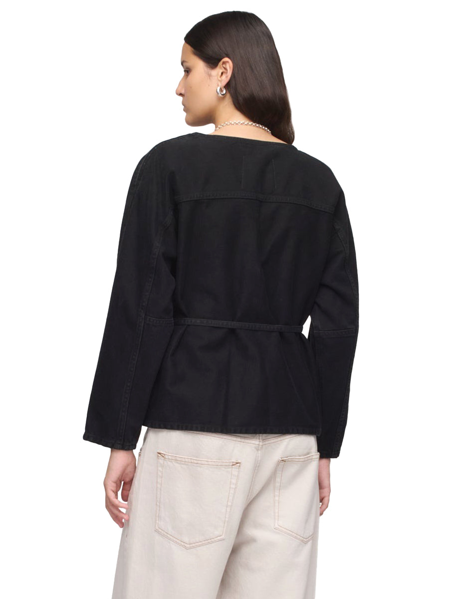 Denim Wrap Sweatshirt - One Year Black