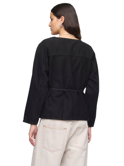 Denim Wrap Sweatshirt - One Year Black