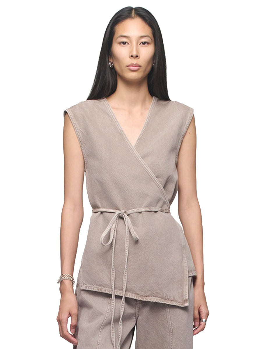 Denim Wrap Top - Pure Cashmere