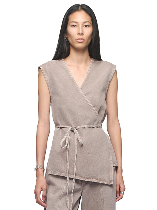 Denim Wrap Top - Pure Cashmere