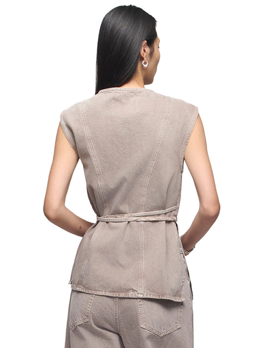 Denim Wrap Top - Pure Cashmere