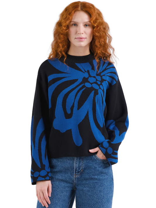 Limhamn Sweater - Big Flower Blue