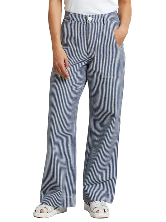 Vara Workwear Stripe Pants - Blue