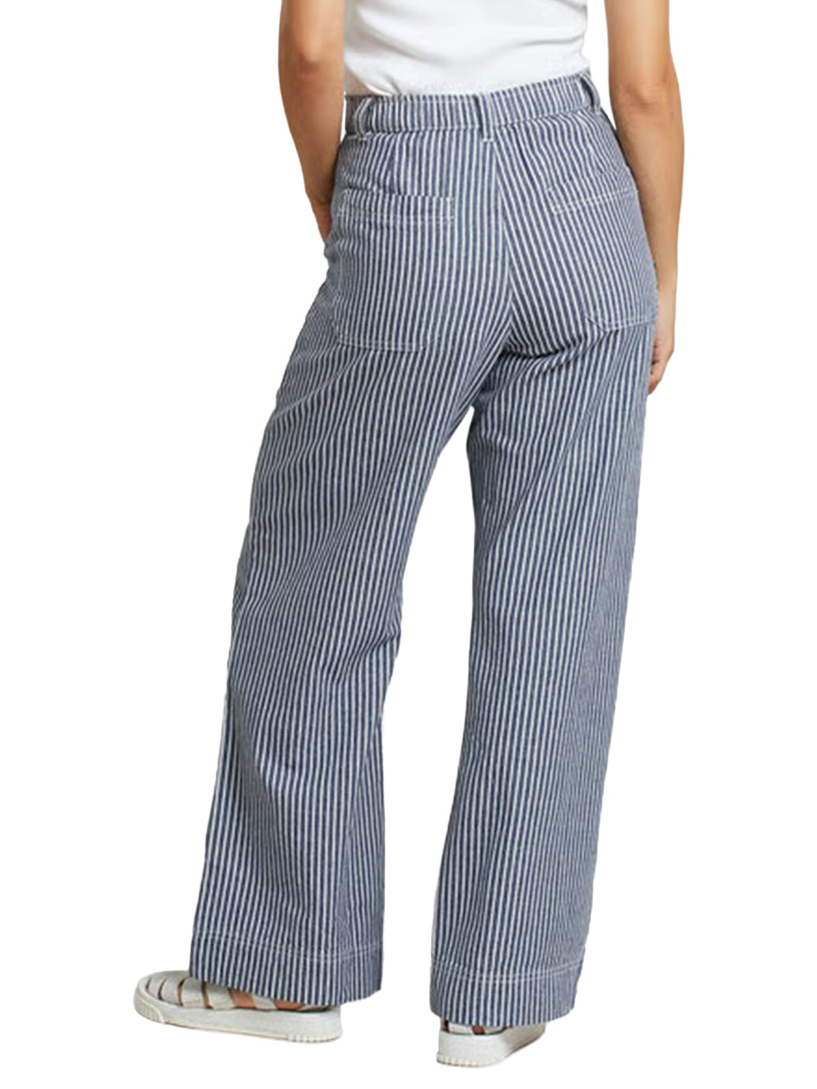 Vara Workwear Stripe Pants - Blue
