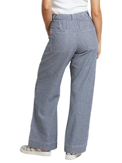Vara Workwear Stripe Pants - Blue