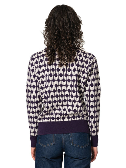 Merino Dhaka Sweater - Plum