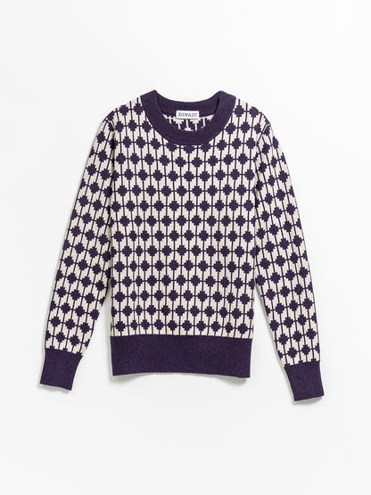 Merino Dhaka Sweater - Plum