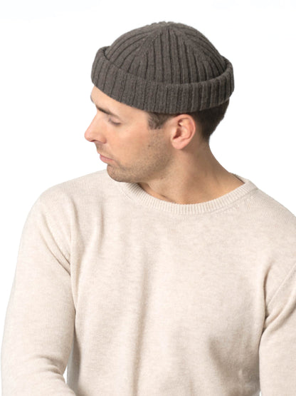 Merino Rib Hat - Mulch