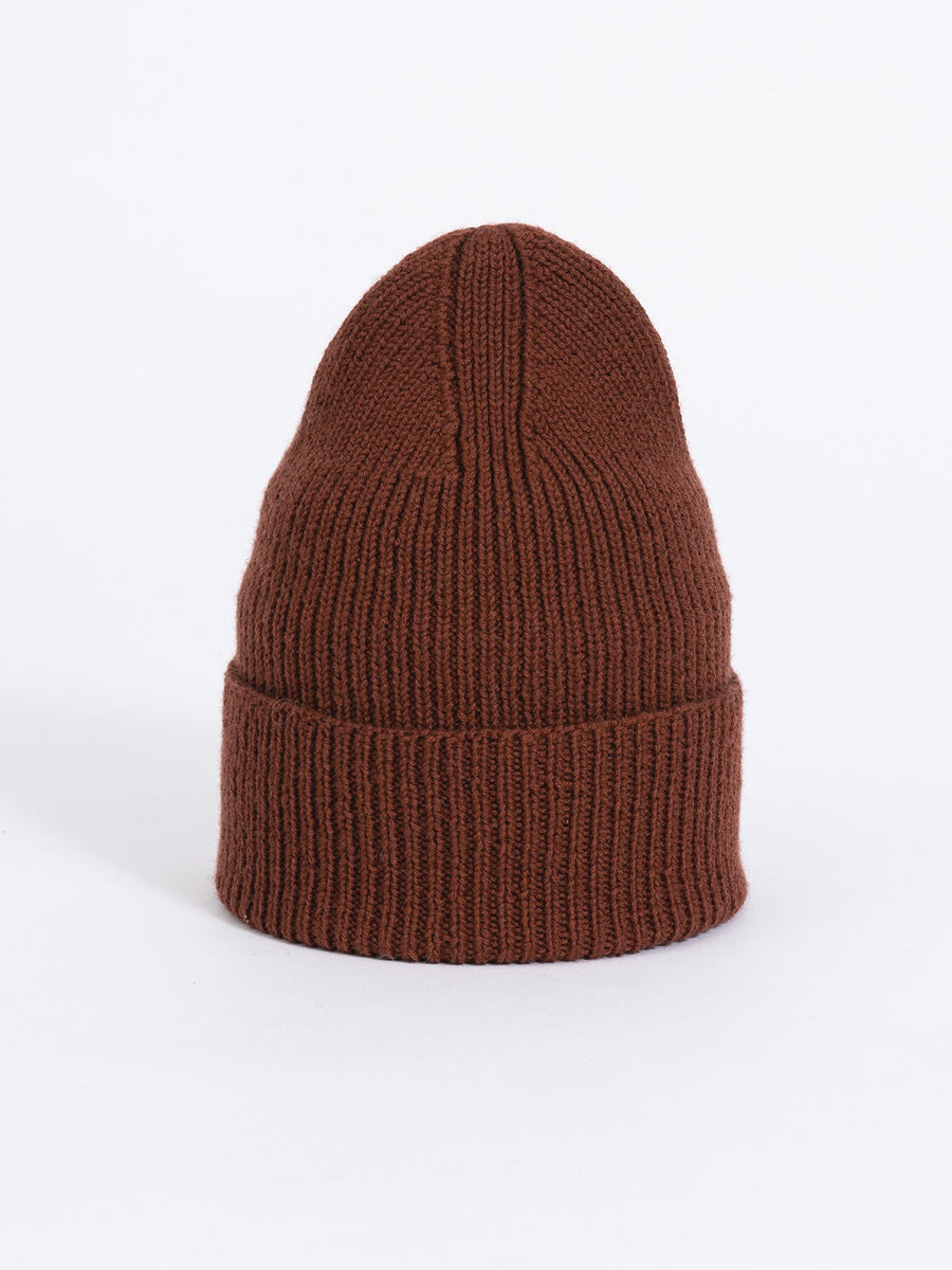 Merino Rib Hat - Rust Red