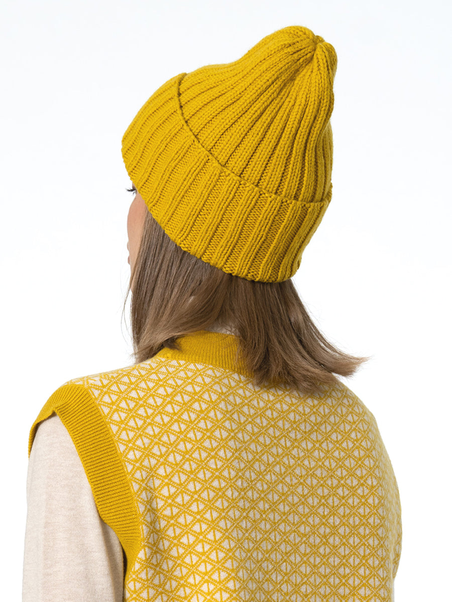 Merino Thick Rib Hat - Cyber Yellow