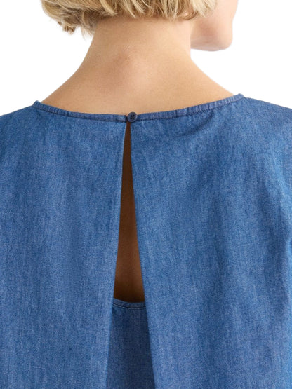 Honnor Top - Mid Blue Denim