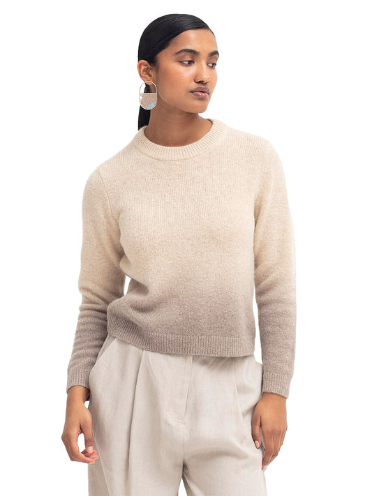 Ombre Sweater - Ecru to Brown