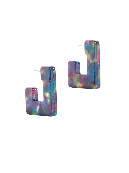 Spari Hoop Earrings - Peacock Multi