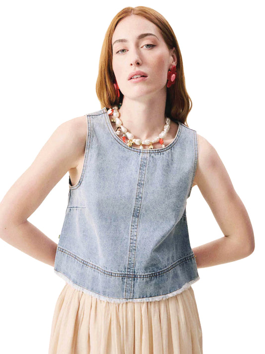 Aqualina Top - Blue Denim