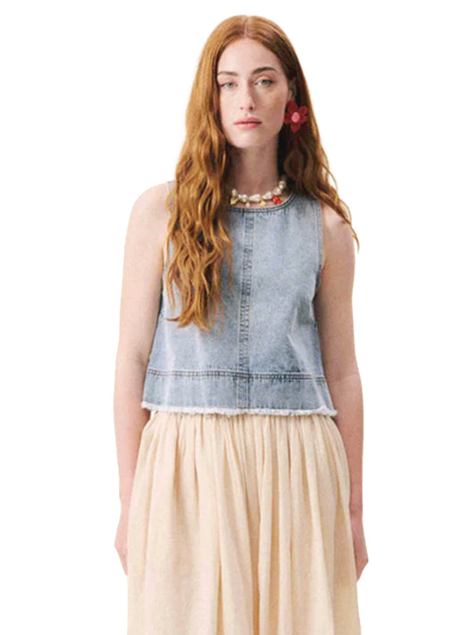 Aqualina Top - Blue Denim