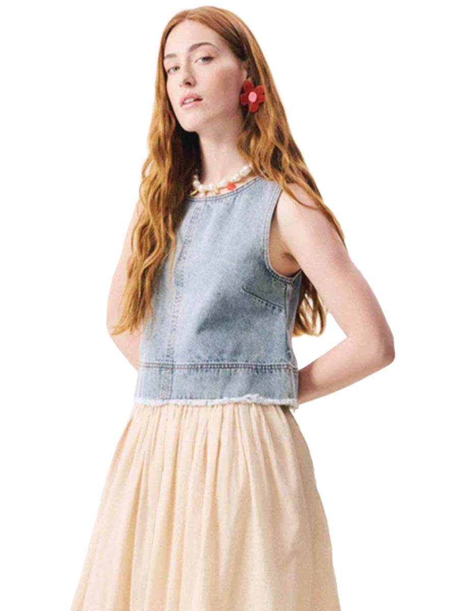 Aqualina Top - Blue Denim
