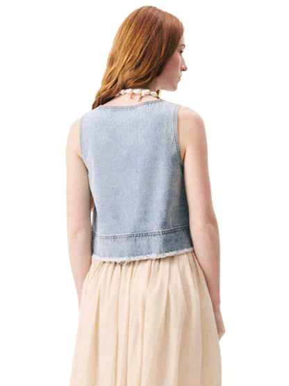 Aqualina Top - Blue Denim