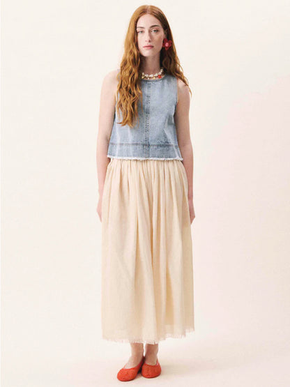 Aqualina Top - Blue Denim