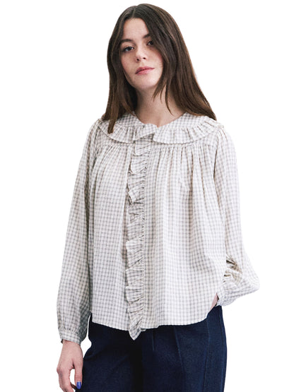 Dorset Checked Shirt - White & Beige