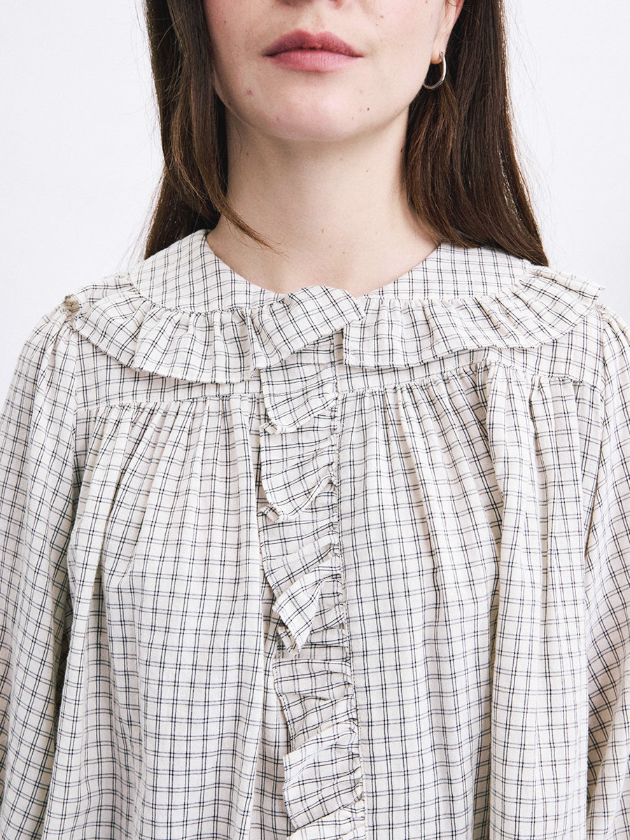Dorset Checked Shirt - White & Beige